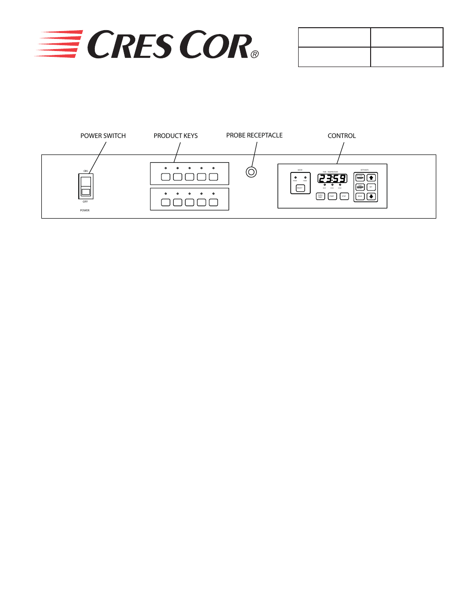 Fl-2269, Product key programming, Page 13 of 13 | Control panel, Power switch control product keys probe receptacle | Cres Cor CO151HUA6B-Q1 User Manual | Page 13 / 13