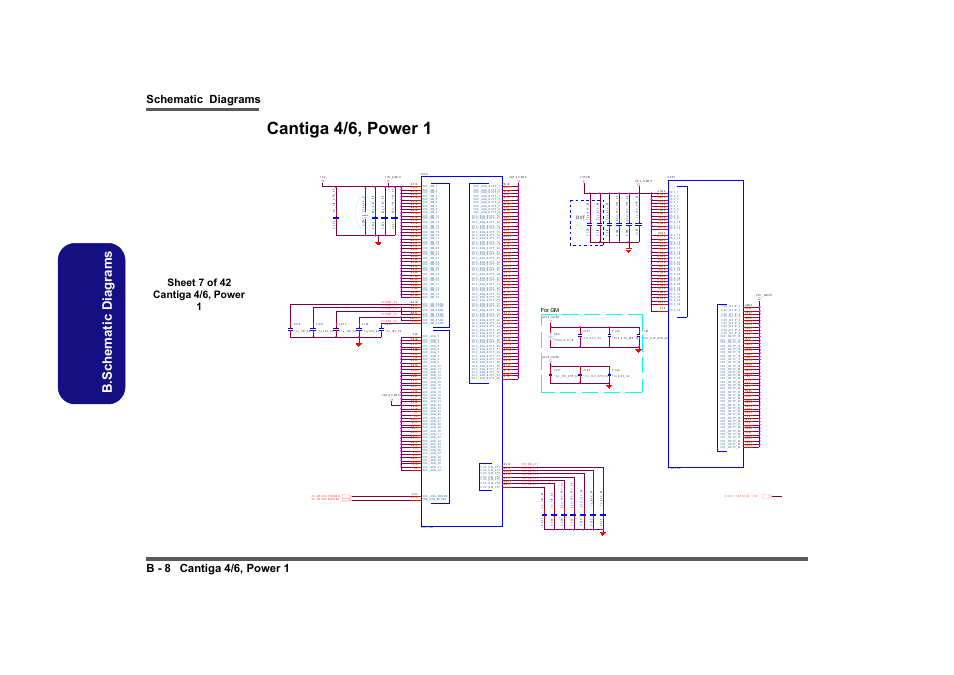 Cantiga 4/6, power 1, Sheet 7 of 42 cantiga 4/6, power 1, B.schematic diagrams | Schematic diagrams b - 8 cantiga 4/6, power 1, Powe r | Clevo M860TU User Manual | Page 64 / 100