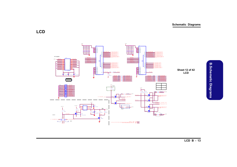 Sheet 12 of 42 lcd, B.schematic diagrams, Schematic diagrams lcd b - 13 | Panel | Clevo M860TU User Manual | Page 69 / 100