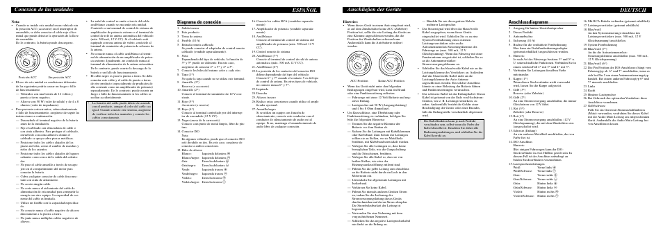 Conexión de las unidades español, Anschließen der geräte, Deutsch | Diagrama de conexión, Anschlussdiagramm | Pioneer DEH-1920R User Manual | Page 6 / 8
