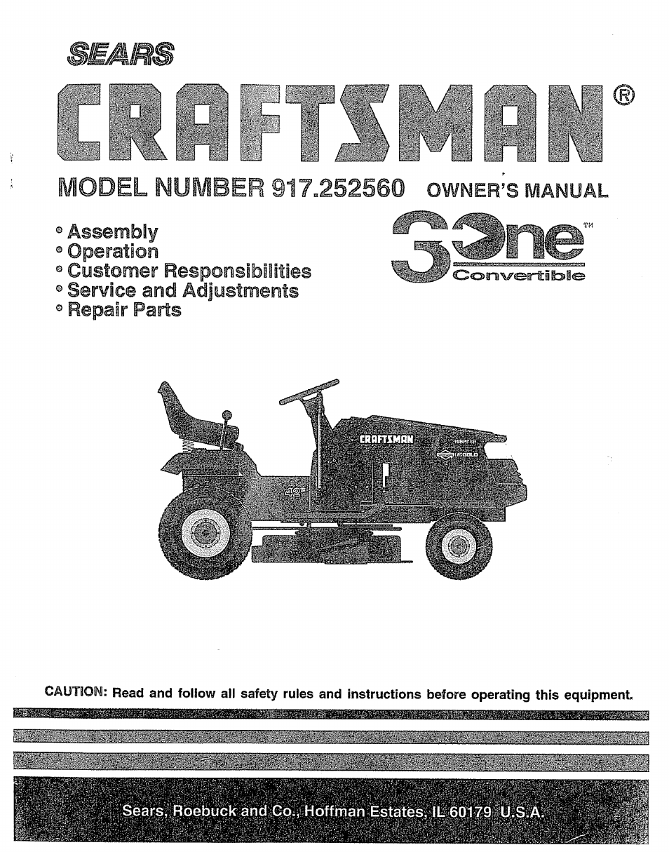 Craftsman 917.252560 User Manual | 56 pages