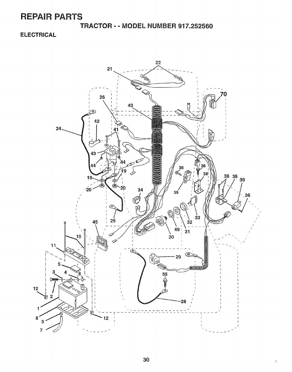 Repair parts | Craftsman 917.252560 User Manual | Page 30 / 56