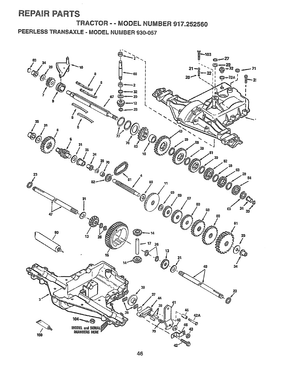 Repair parts | Craftsman 917.252560 User Manual | Page 46 / 56