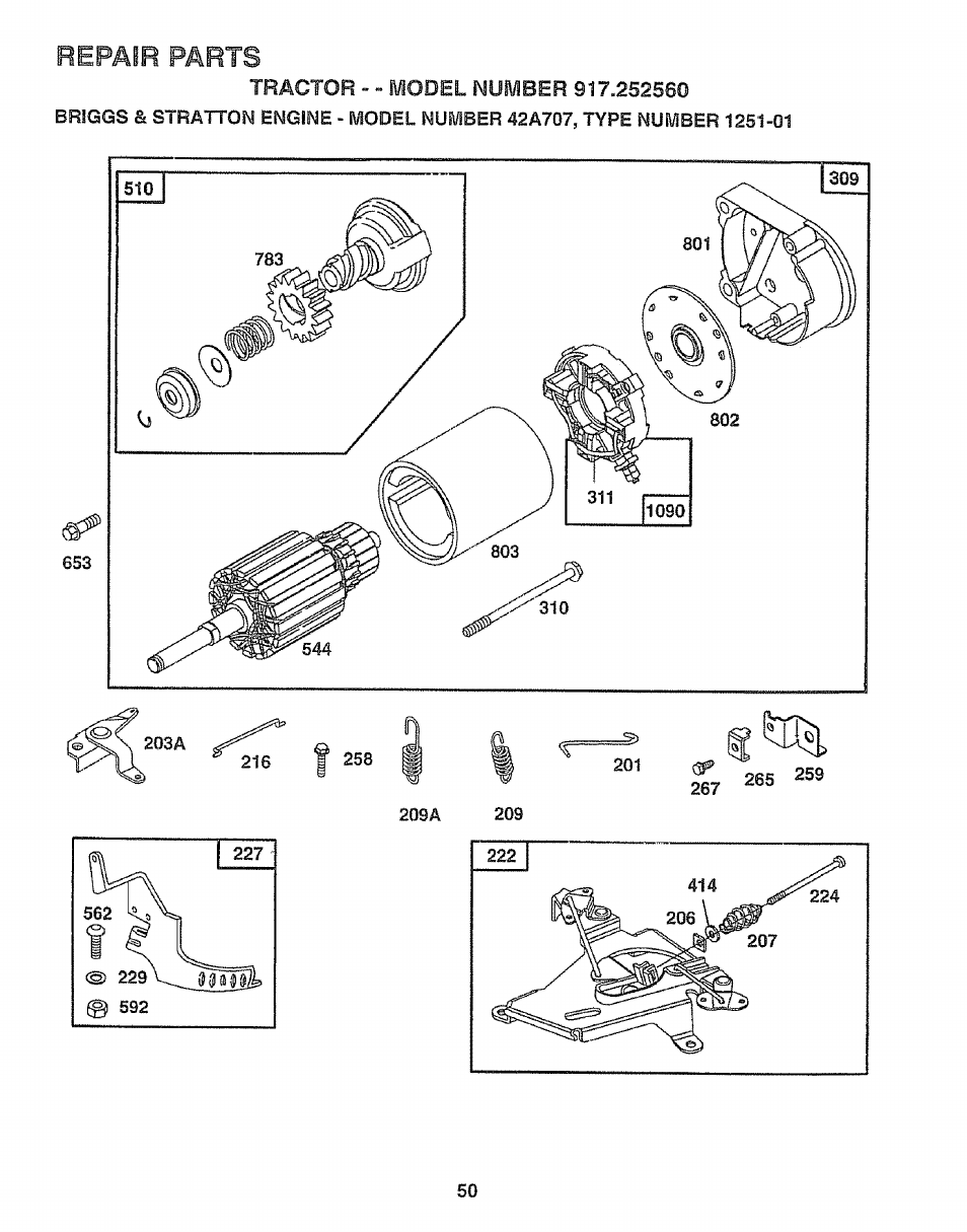 Repair parts | Craftsman 917.252560 User Manual | Page 50 / 56