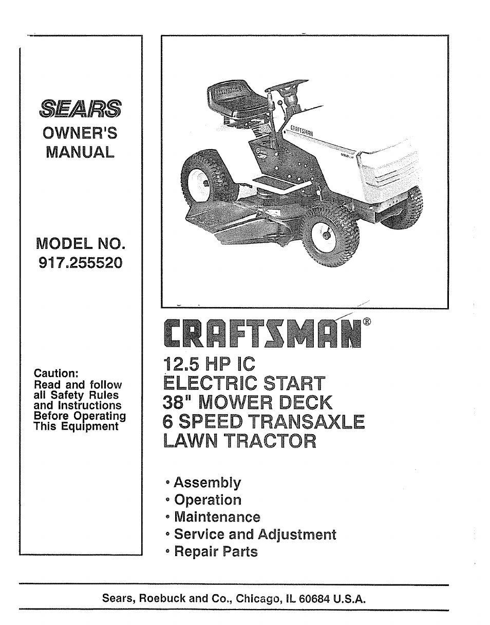 Craftsman 917.255520 User Manual | 30 pages