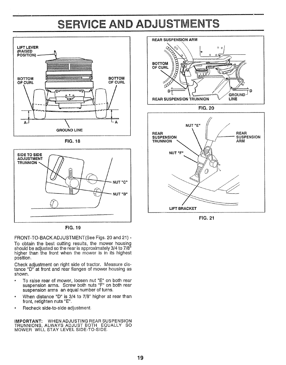 Service and adjustments | Craftsman 917.255520 User Manual | Page 19 / 30
