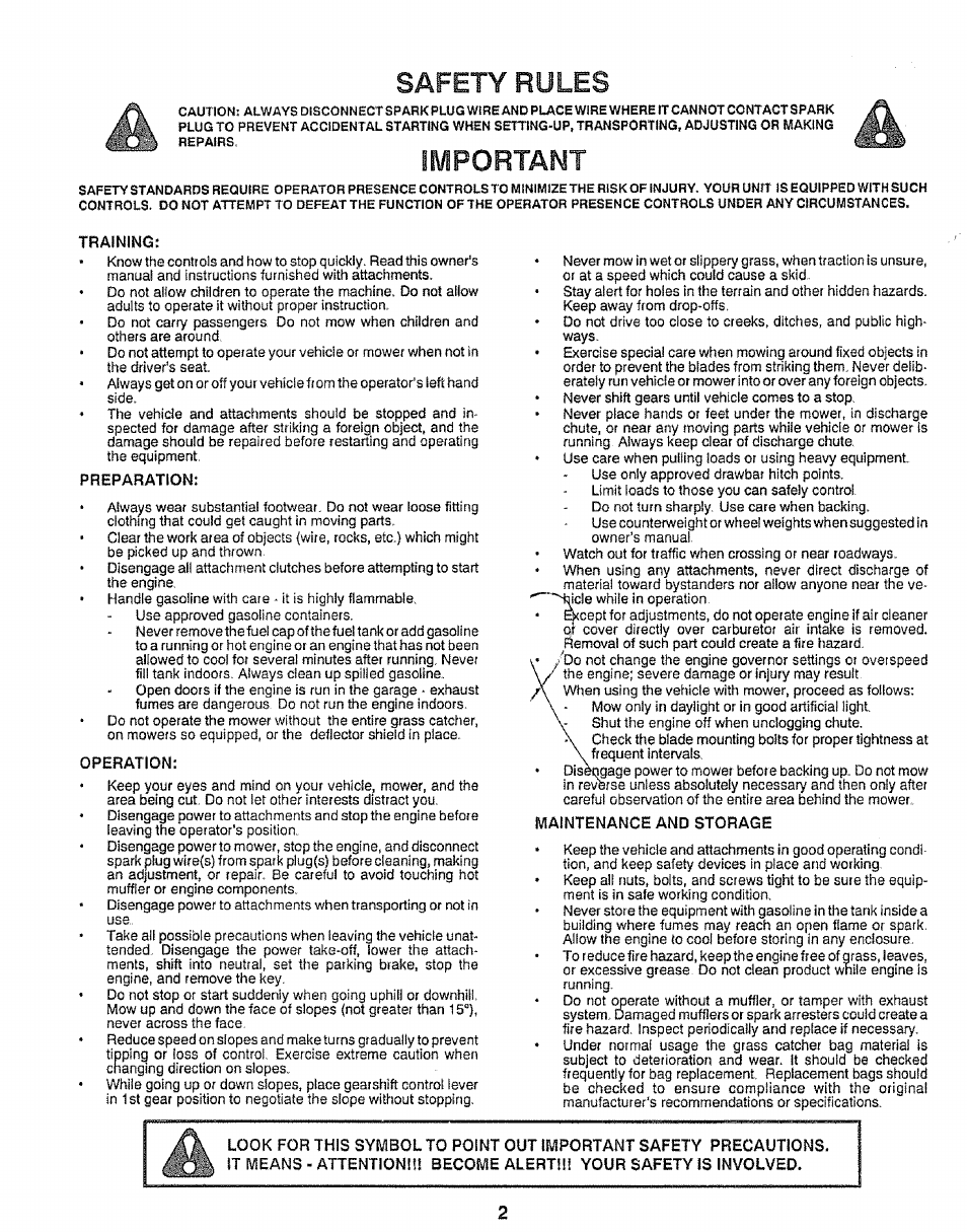 Safety rules, Important | Craftsman 917.255520 User Manual | Page 2 / 30