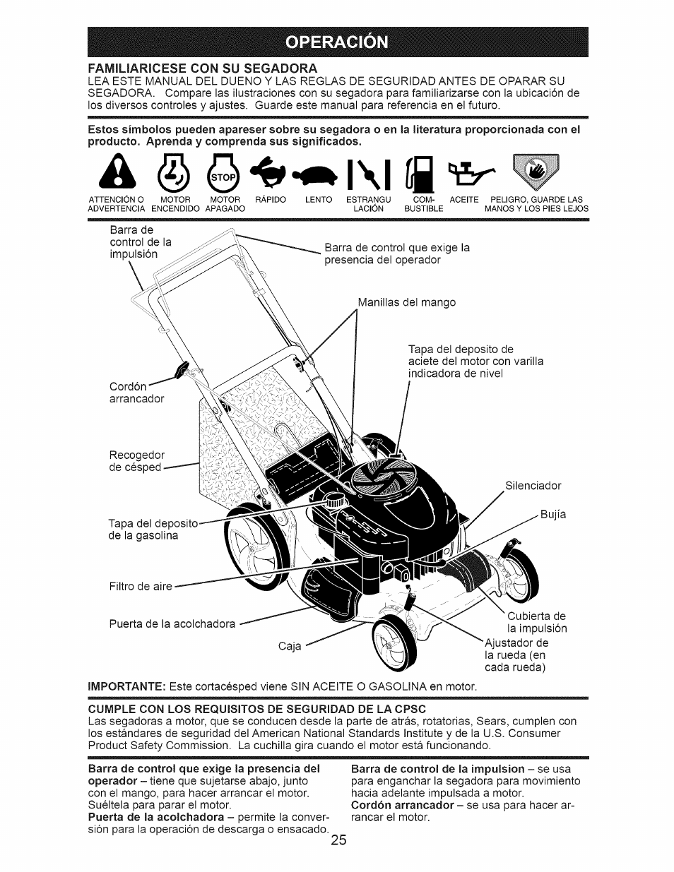 A ^ l\l íq, Operacion | Craftsman 917.376401 User Manual | Page 25 / 48