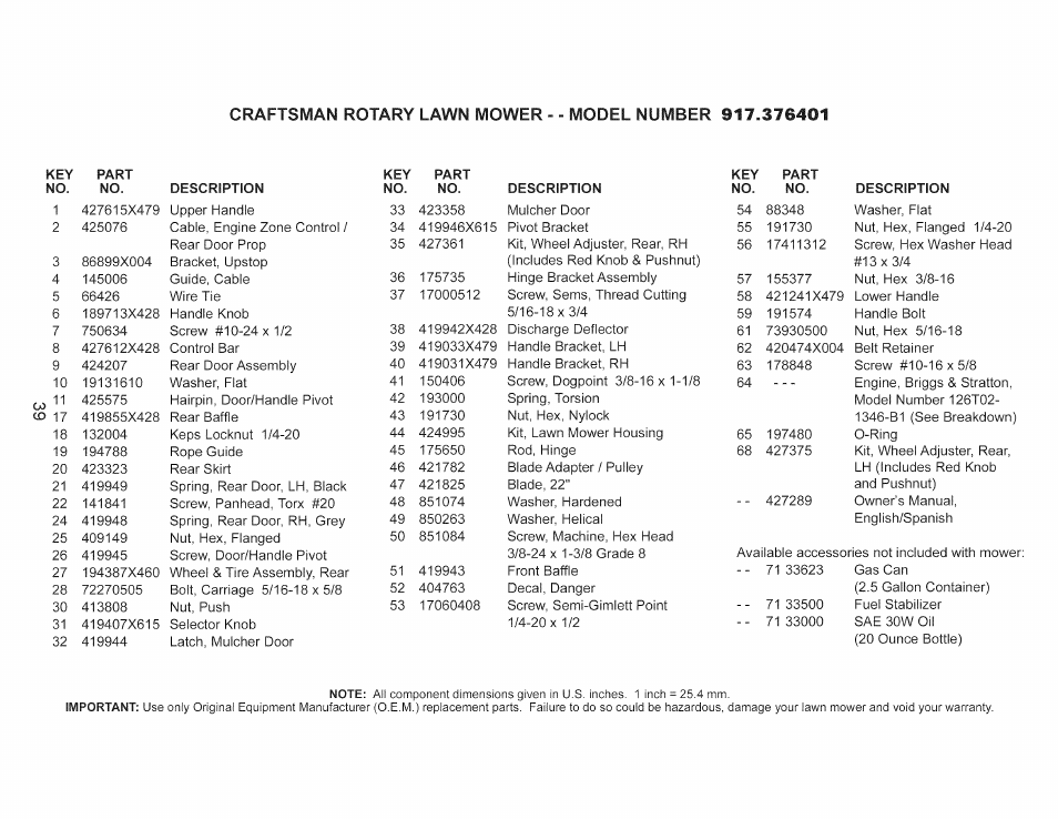 Craftsman 917.376401 User Manual | Page 39 / 48