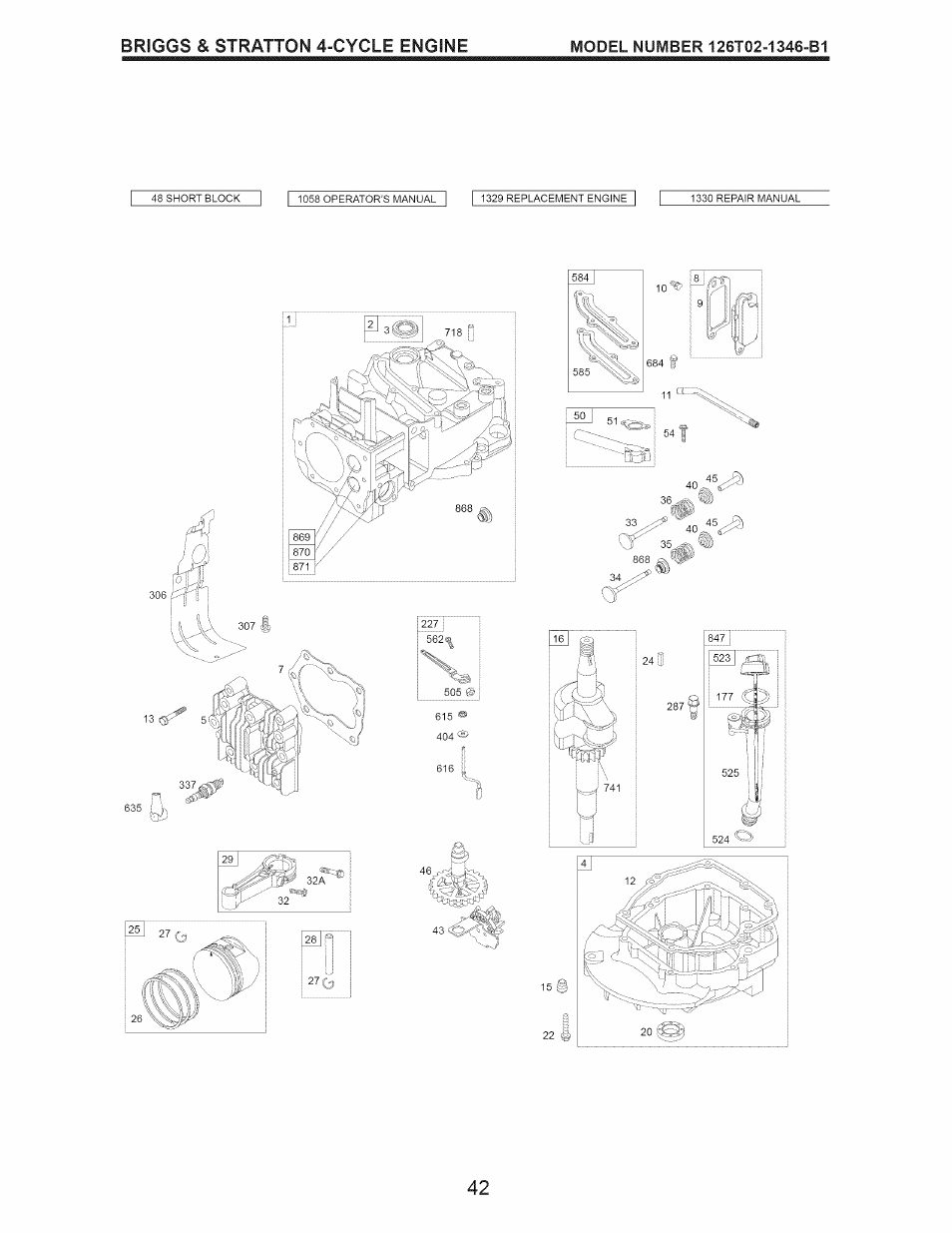 Briggs & stratton 4^cycle engine | Craftsman 917.376401 User Manual | Page 42 / 48