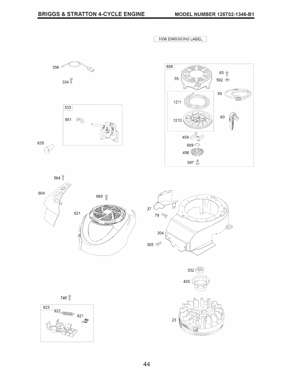 Briggs & stratton 4-cycle engine | Craftsman 917.376401 User Manual | Page 44 / 48