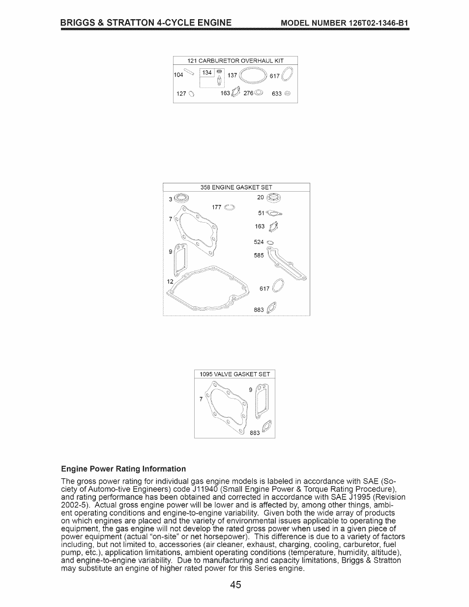 Briggs & stratton 4-cycle engine | Craftsman 917.376401 User Manual | Page 45 / 48