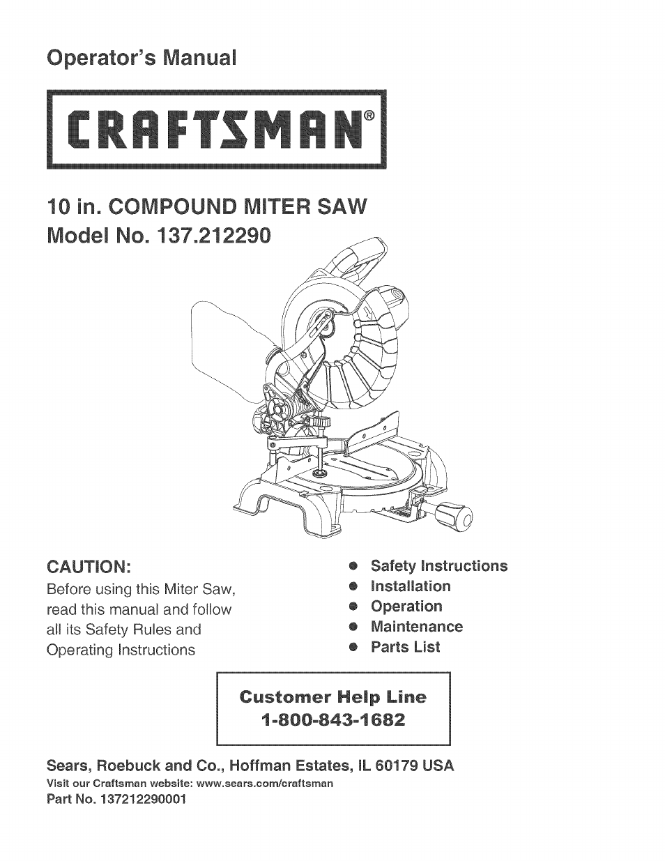 Craftsman 137.212290 User Manual | 28 pages