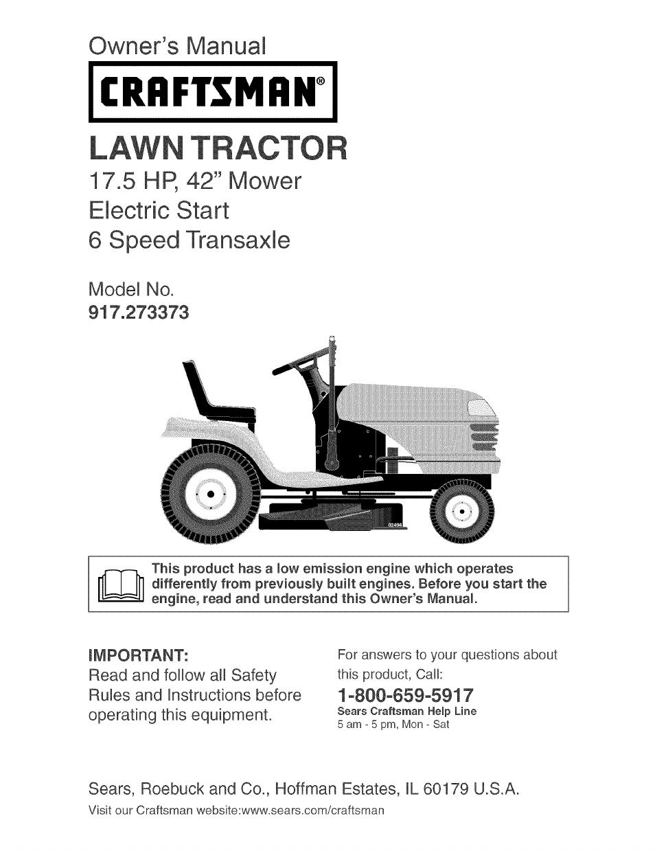 Craftsman 917.273373 User Manual | 56 pages