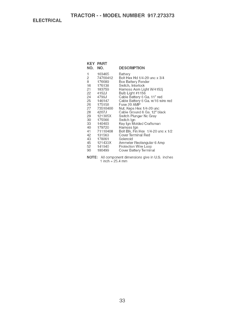 Electrical | Craftsman 917.273373 User Manual | Page 33 / 56