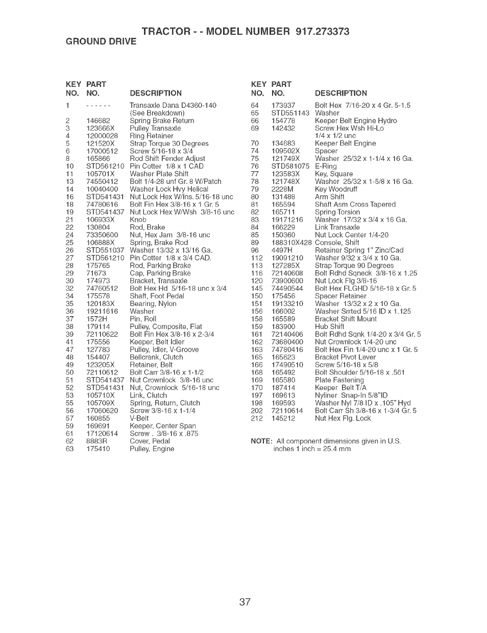 Ground drive | Craftsman 917.273373 User Manual | Page 37 / 56