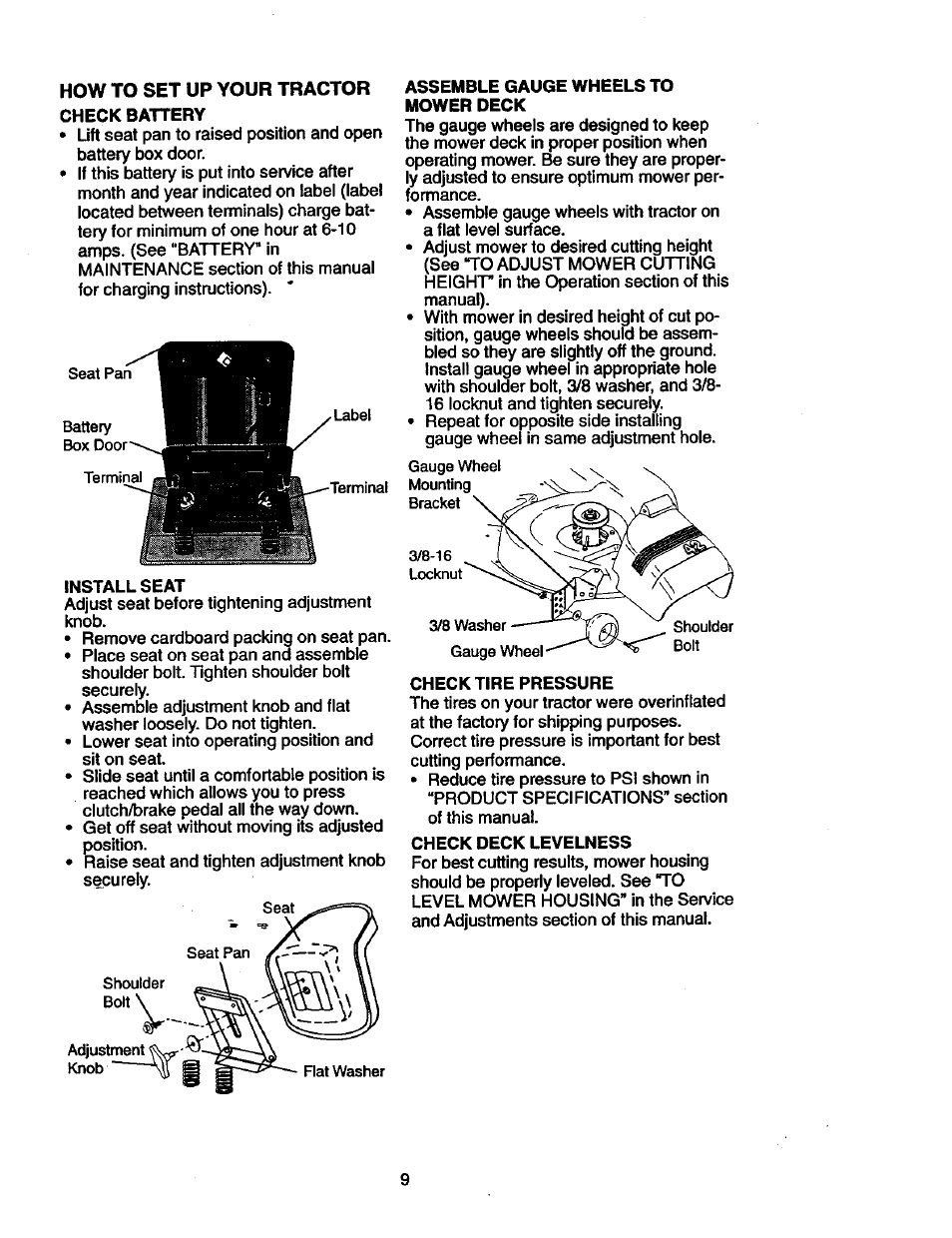 How to set up your tractor | Craftsman 917.271023 User Manual | Page 9 / 60