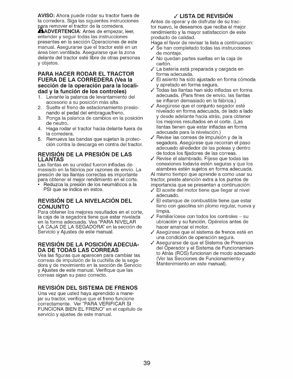 Craftsman 917.28925 User Manual | Page 39 / 64