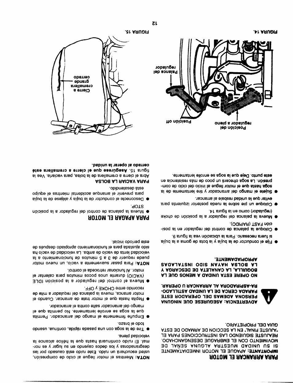 Para arrancar, Motor | Craftsman 247.799620 User Manual | Page 41 / 52