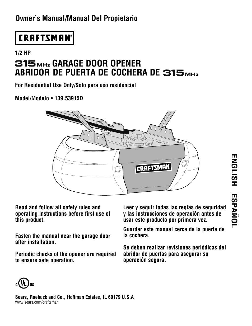 Craftsman 139.53915D User Manual | 76 pages