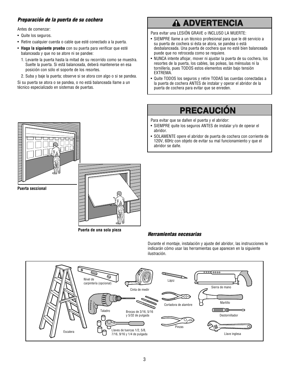 Advertencia | Craftsman 139.53915D User Manual | Page 41 / 76