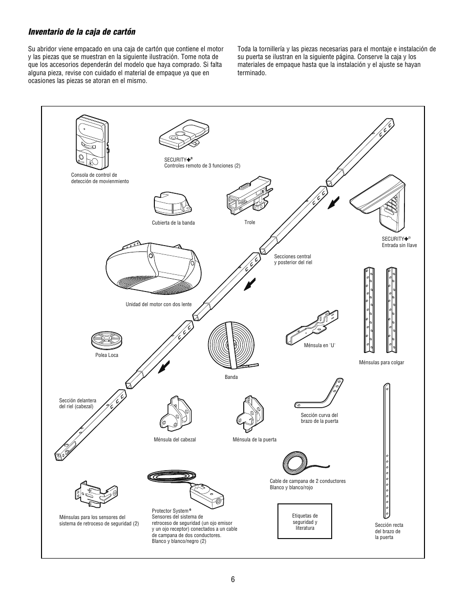 Inventario de la caja de cartón | Craftsman 139.53915D User Manual | Page 44 / 76