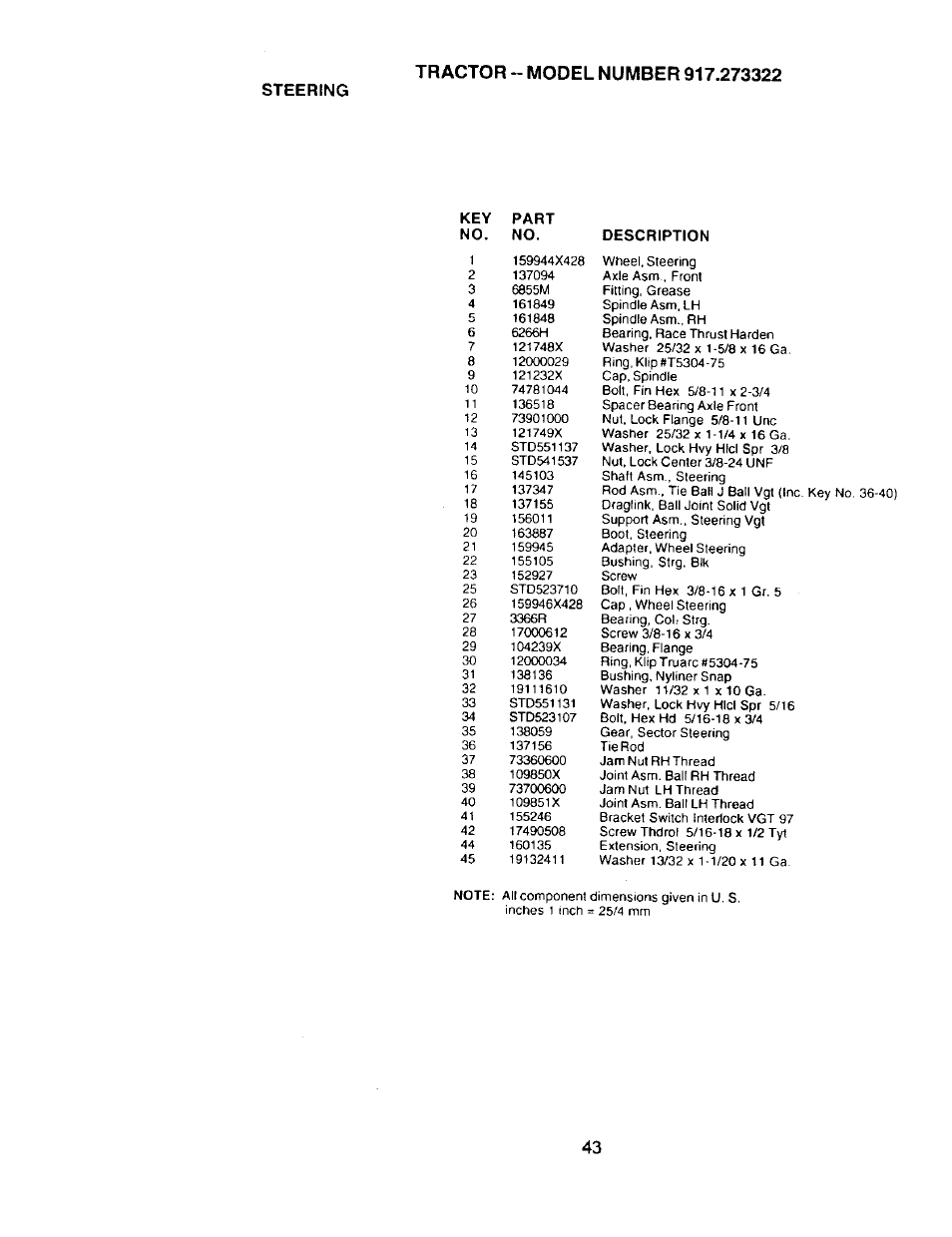 Steering | Craftsman 917.273322 User Manual | Page 43 / 64