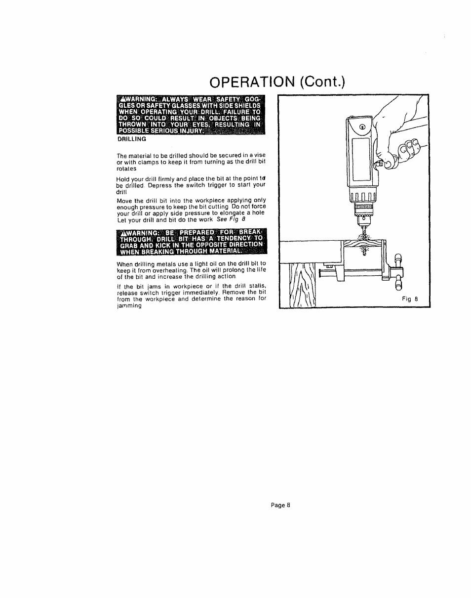 Operation (cont.) | Craftsman 315.111450 User Manual | Page 8 / 12