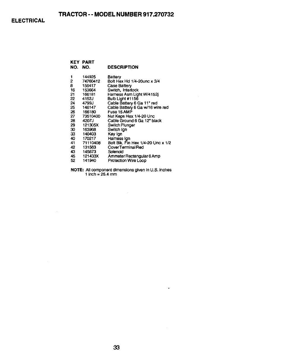 Electrical | Craftsman 917.270732 User Manual | Page 33 / 60