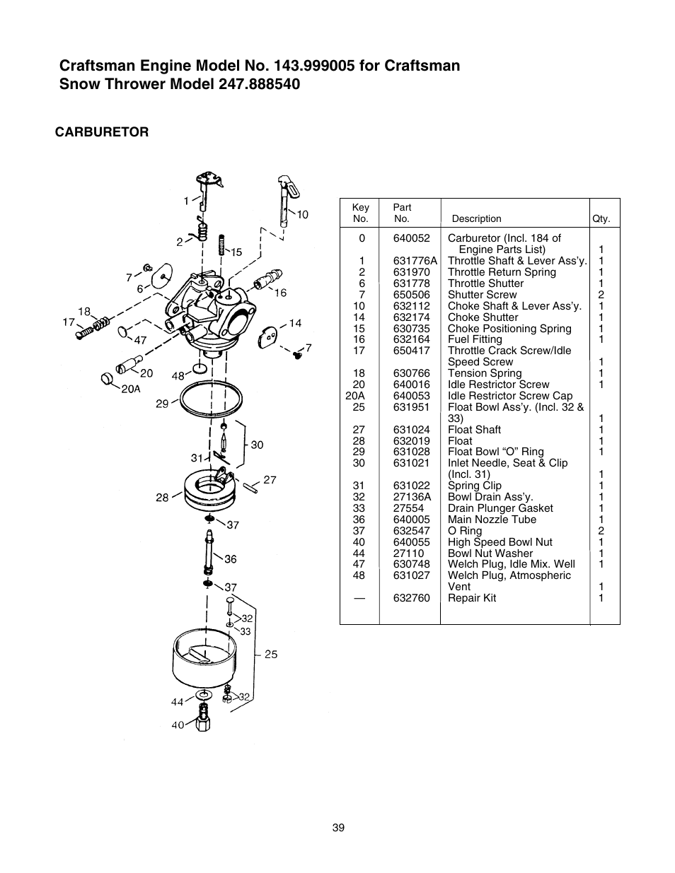 Craftsman 247.88854 User Manual | Page 39 / 64