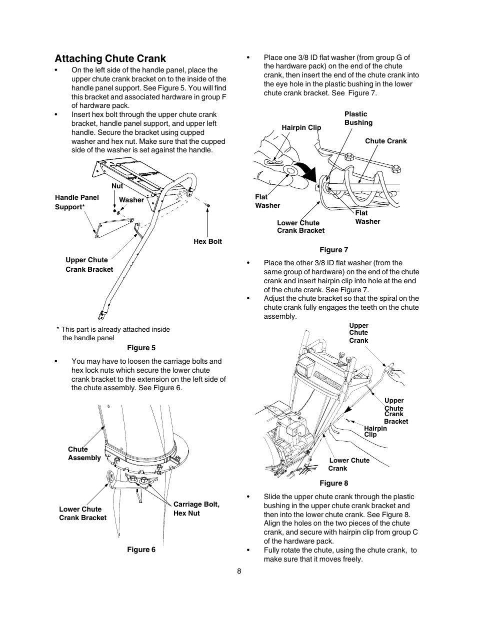 Attaching chute crank | Craftsman 247.88854 User Manual | Page 8 / 64