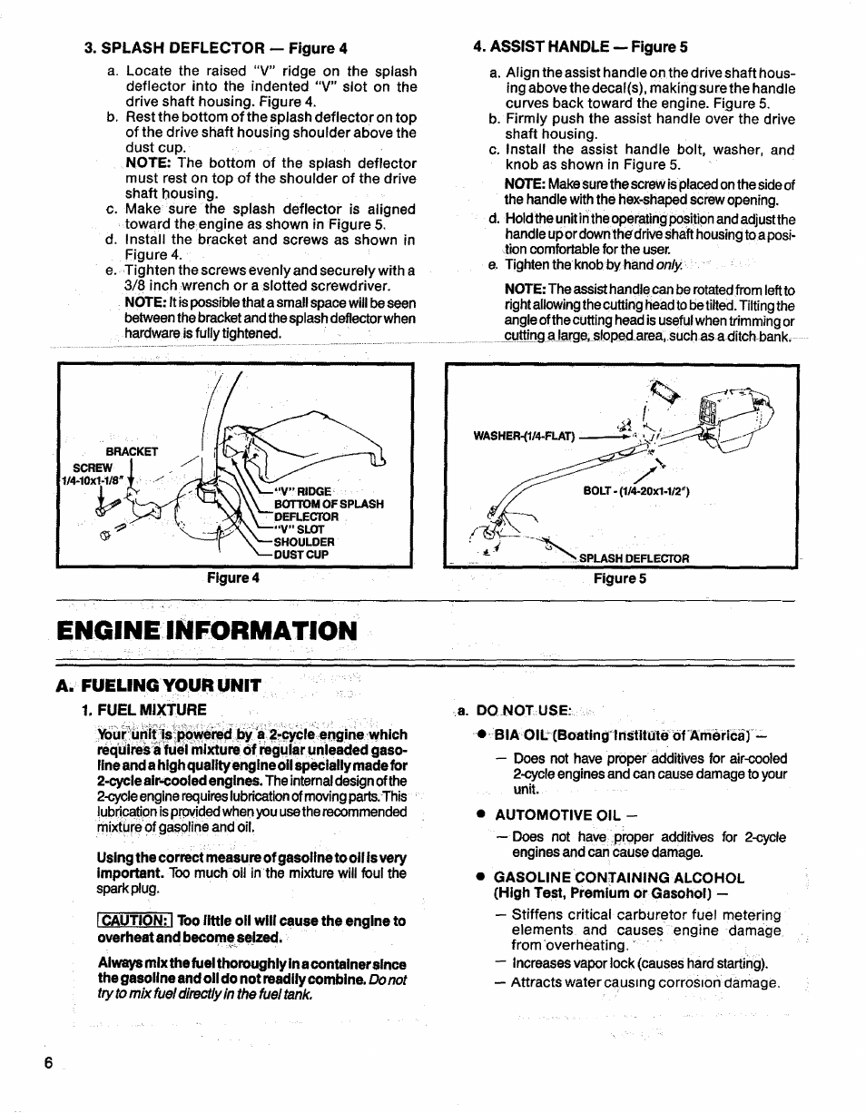 En0ine information, Engine information, 1, fuel mixture | Craftsman 358.796131- User Manual | Page 6 / 28