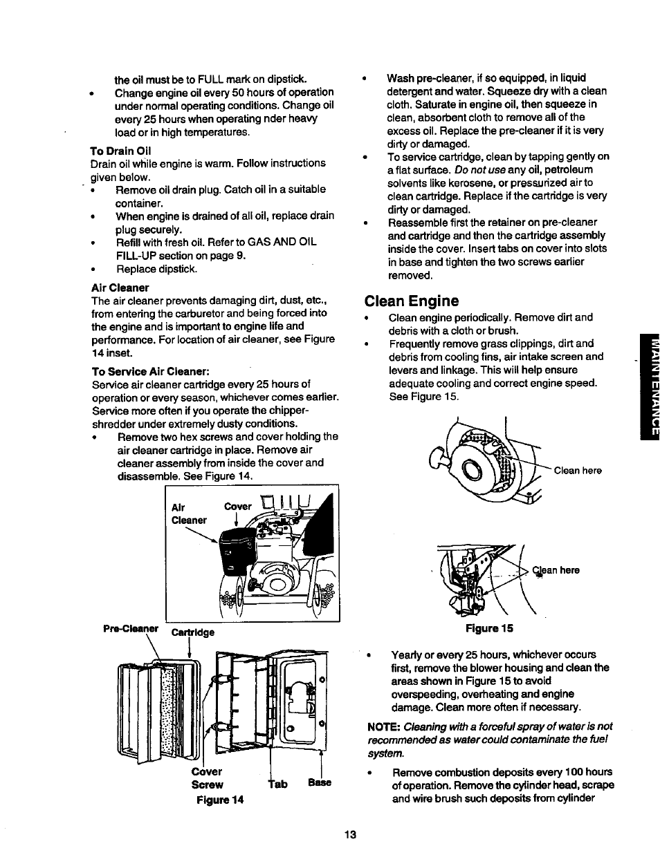 Clean engine | Craftsman 247.775890 User Manual | Page 13 / 28
