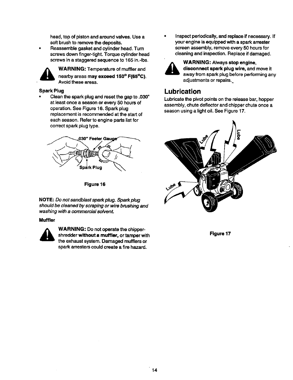 Lubrication | Craftsman 247.775890 User Manual | Page 14 / 28