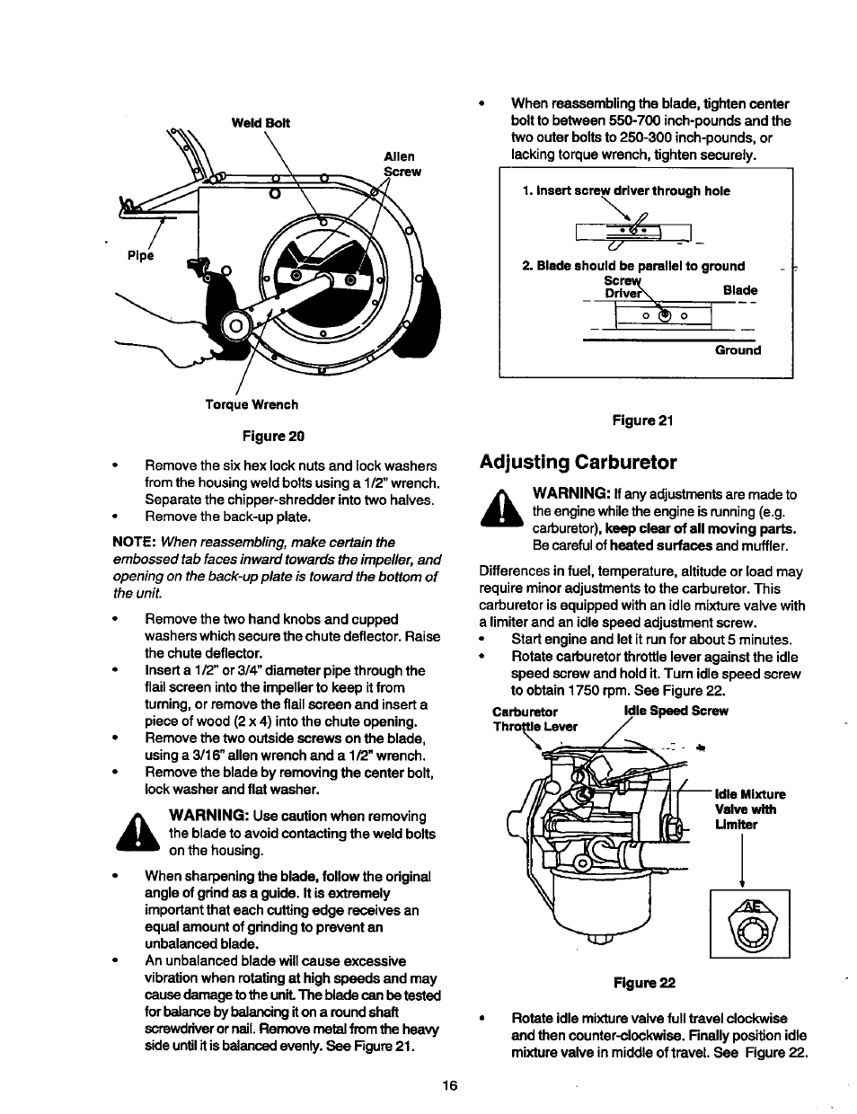 Adjusting carburetor | Craftsman 247.775890 User Manual | Page 16 / 28