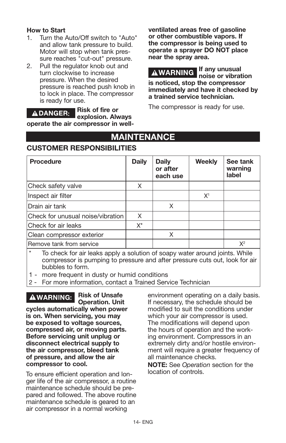 Maintenance | Craftsman 919.167551 User Manual | Page 14 / 44