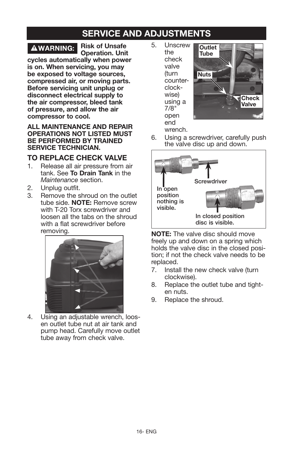 Service and adjustments | Craftsman 919.167551 User Manual | Page 16 / 44
