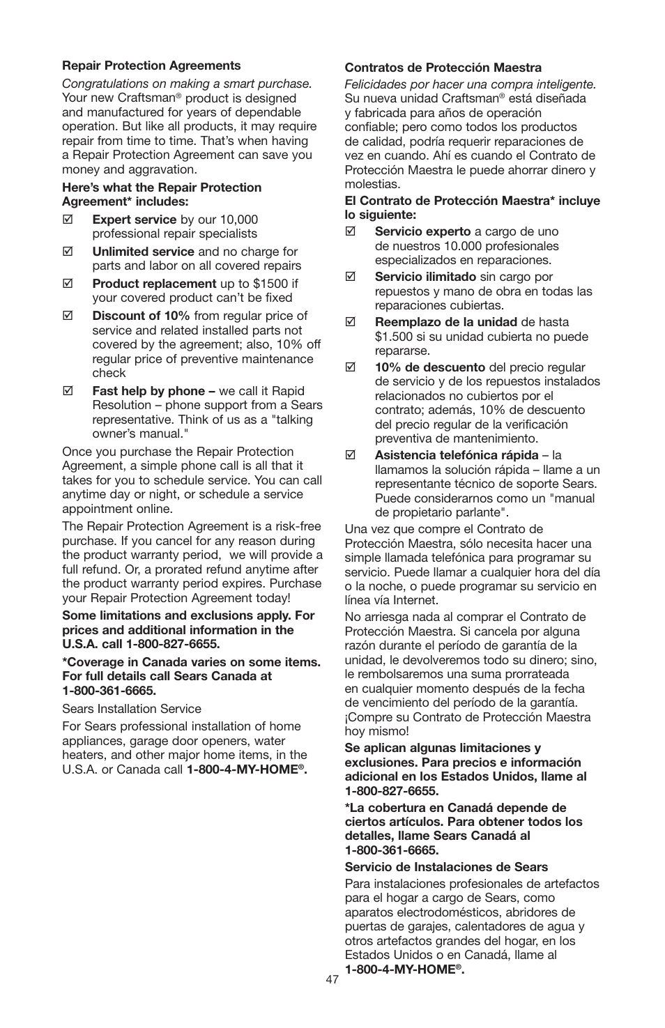 Craftsman 919.167551 User Manual | Page 43 / 44