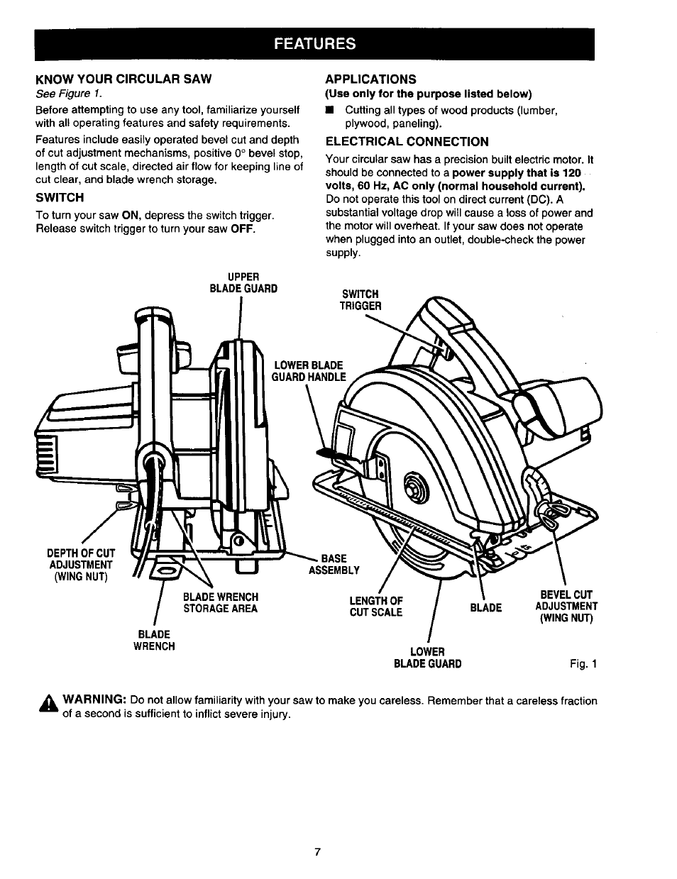 Features | Craftsman 315.108490 User Manual | Page 7 / 20