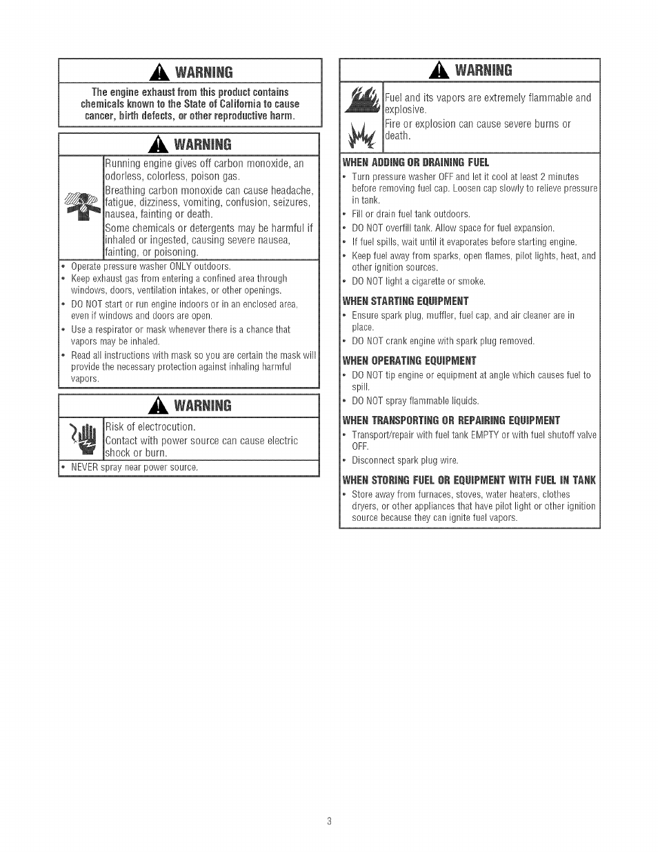 A wariiie, Wariiie | Craftsman 580.752130 User Manual | Page 3 / 60