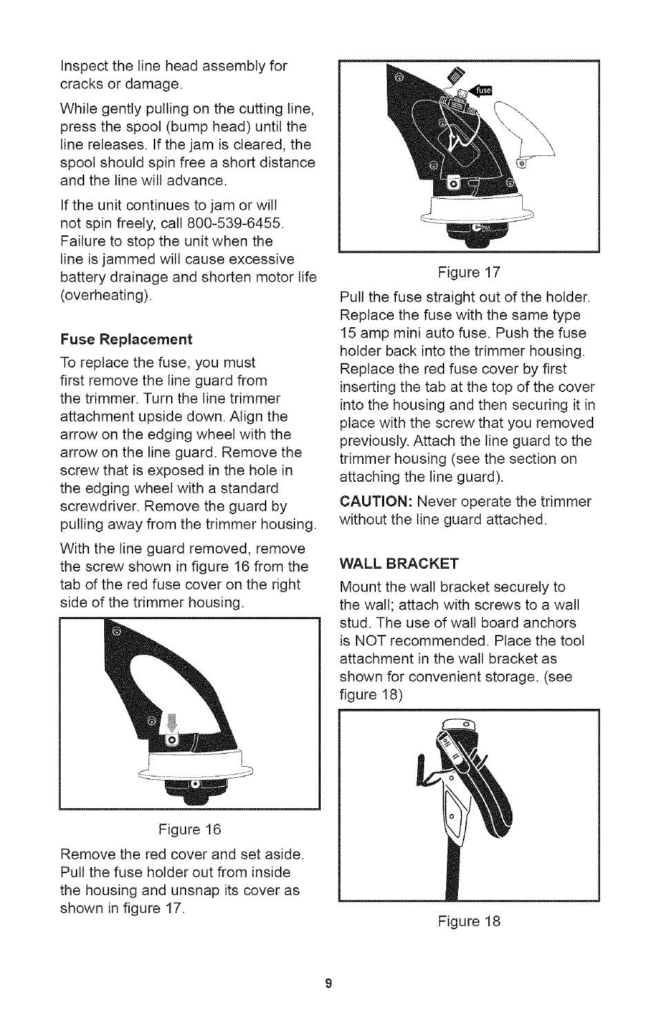 Replacement, Caution, Wall bracket | Craftsman 700995 User Manual | Page 9 / 34