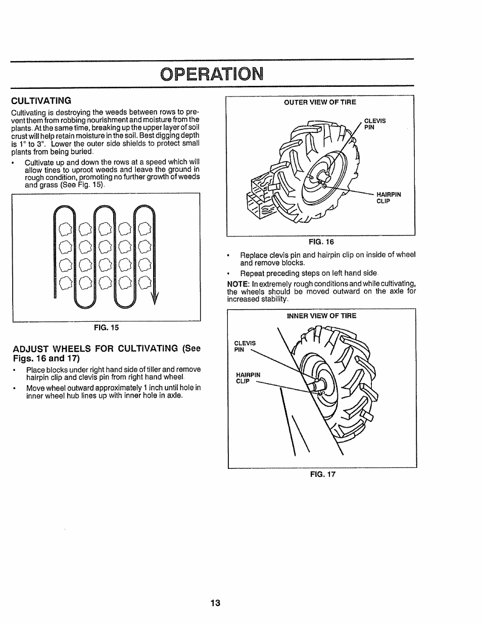 Cultivating, Operation | Craftsman 917.299751 User Manual | Page 13 / 32