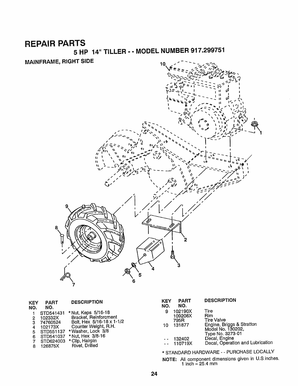 Repair parts | Craftsman 917.299751 User Manual | Page 24 / 32