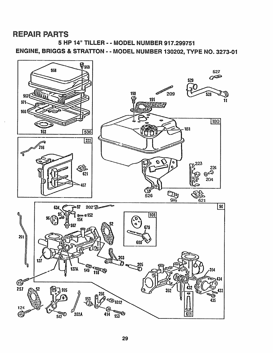 Repair parts | Craftsman 917.299751 User Manual | Page 29 / 32