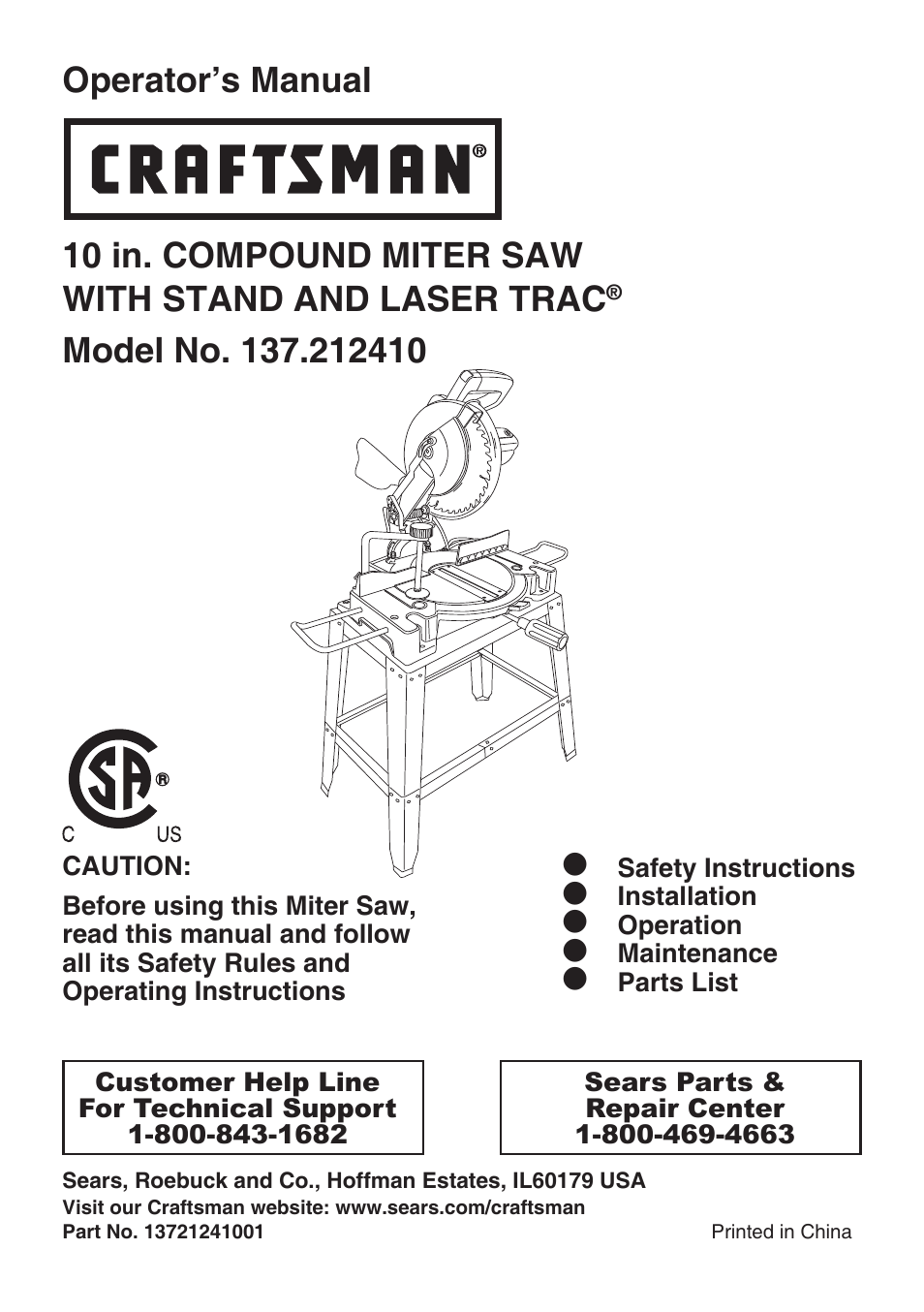 Craftsman 137.21241 User Manual | 31 pages