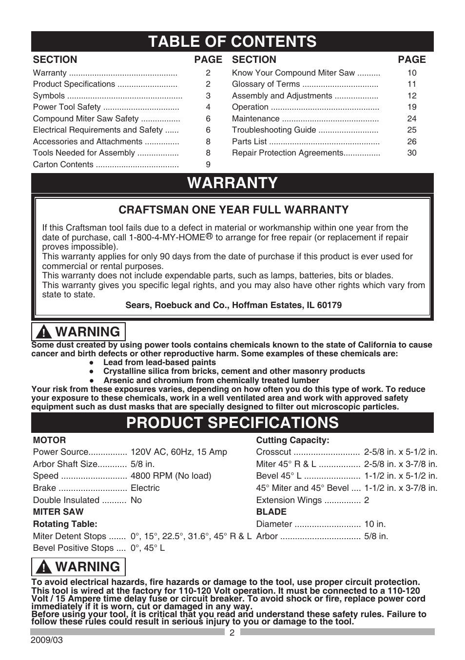 Craftsman 137.21241 User Manual | Page 2 / 31