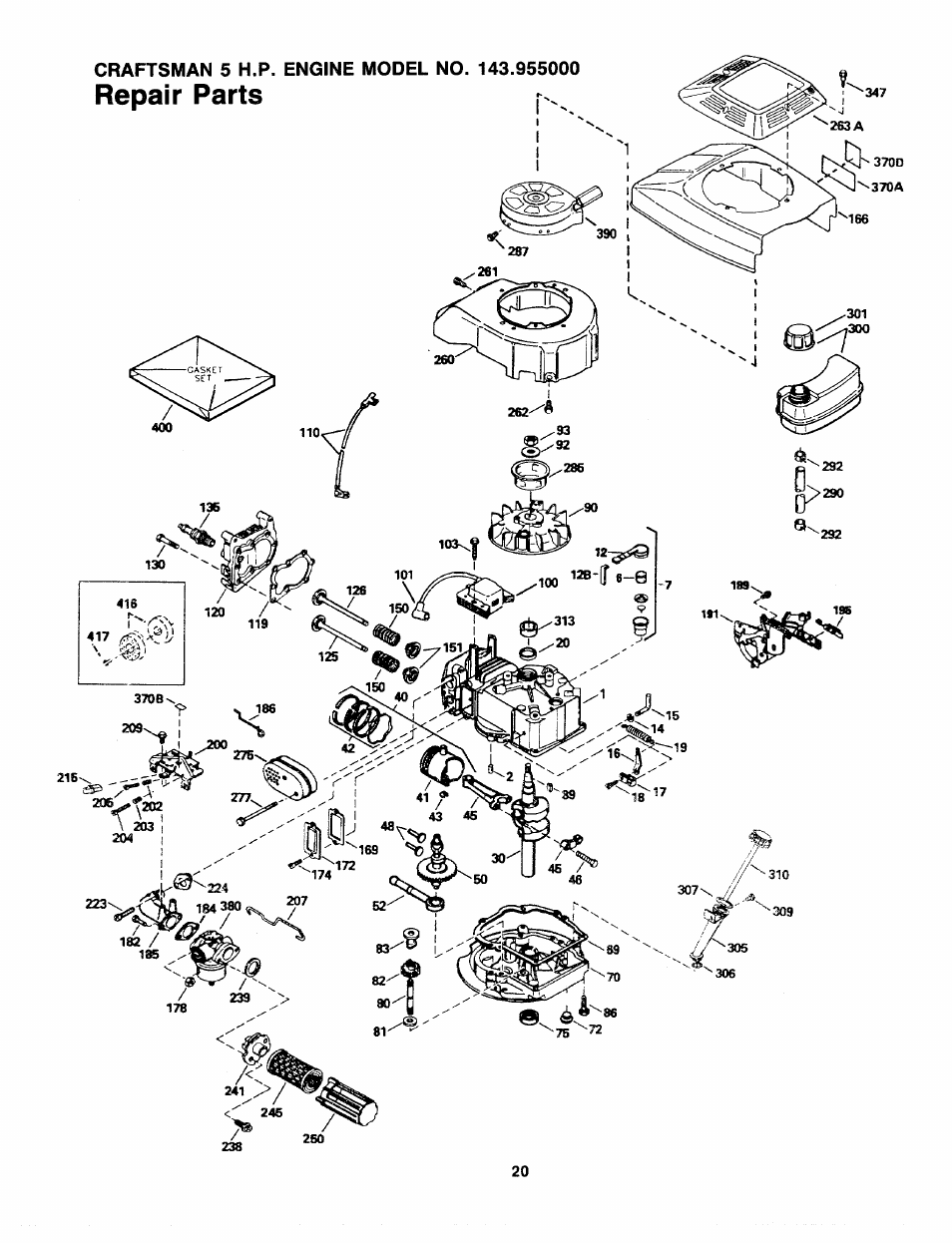 Repair parts | Craftsman 247.372900 User Manual | Page 20 / 24