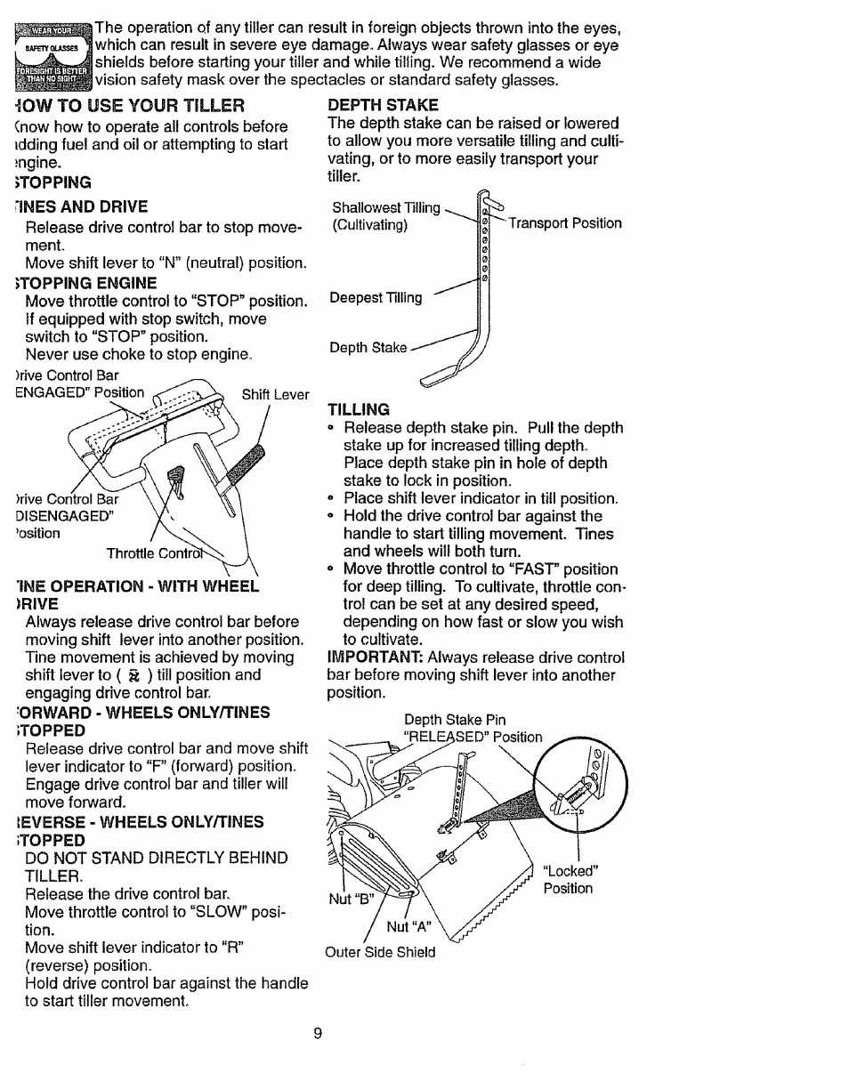 Iow to use your tiller | Craftsman 917.293301 User Manual | Page 9 / 36