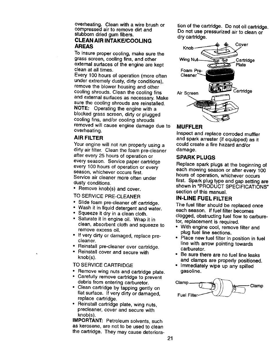 Air filter | Craftsman 917.270962 User Manual | Page 21 / 60