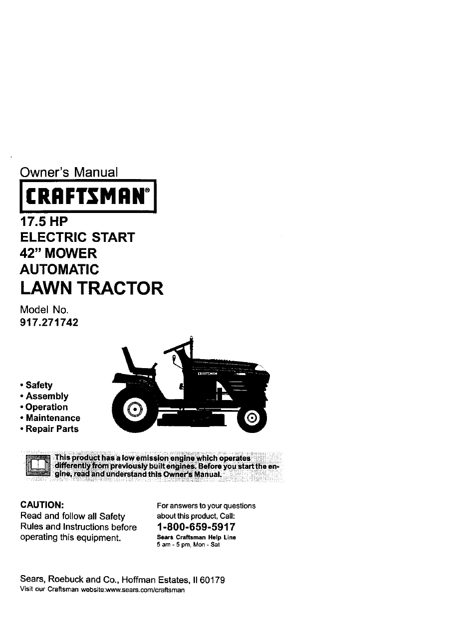 Craftsman 917.271742 User Manual | 60 pages